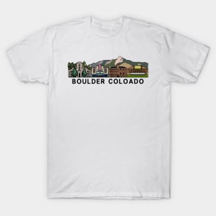 Boulder Colorado Skyline T-Shirt